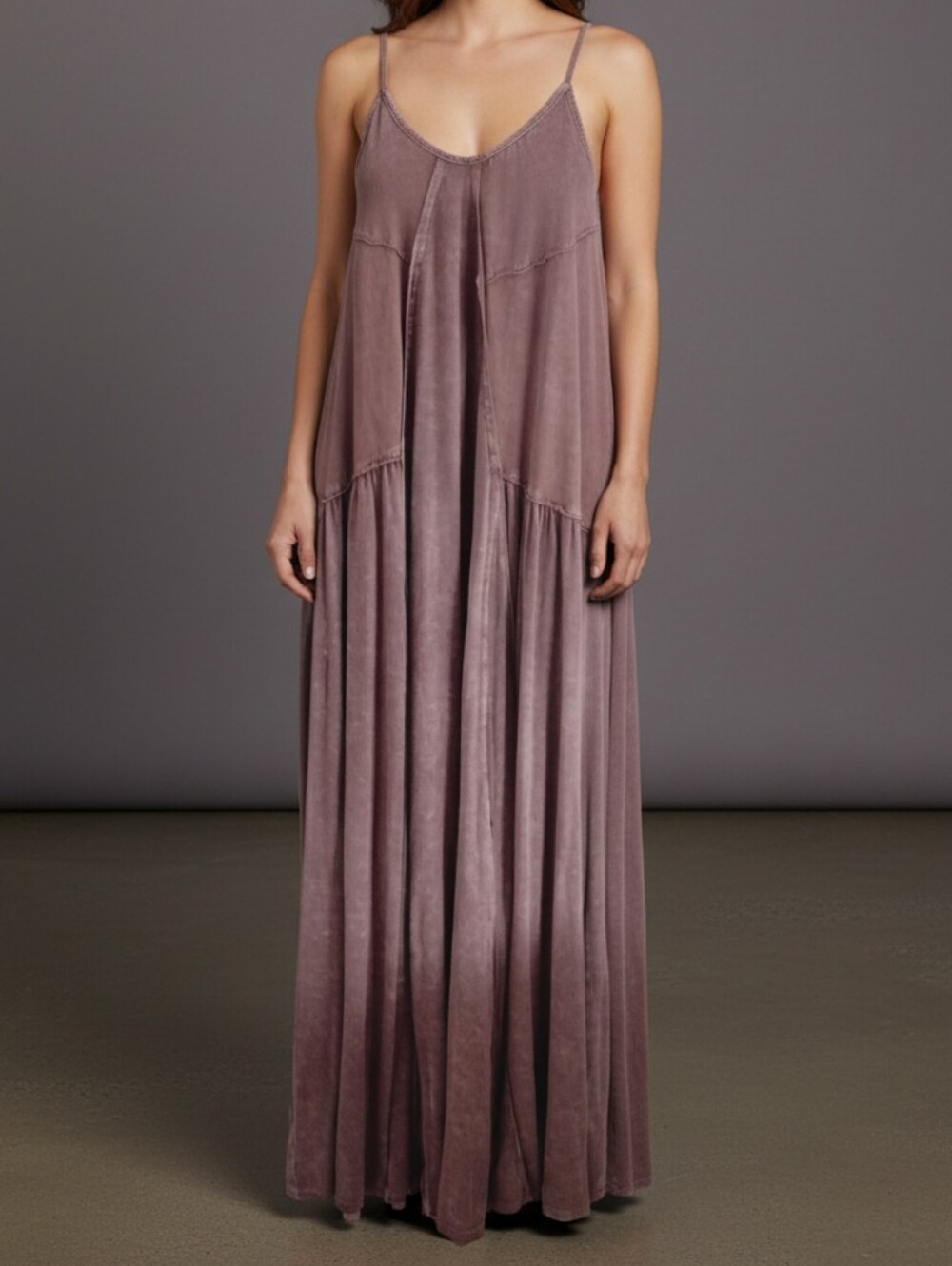 J. Her Spaghetti-Strap Maxi Dress in Brown